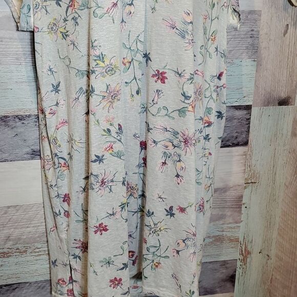 Jaclyn Intimates Sz 1X NWOT Buttery Soft Floral VNeck Tee Gown Slipover 1124 - Picture 4 of 7